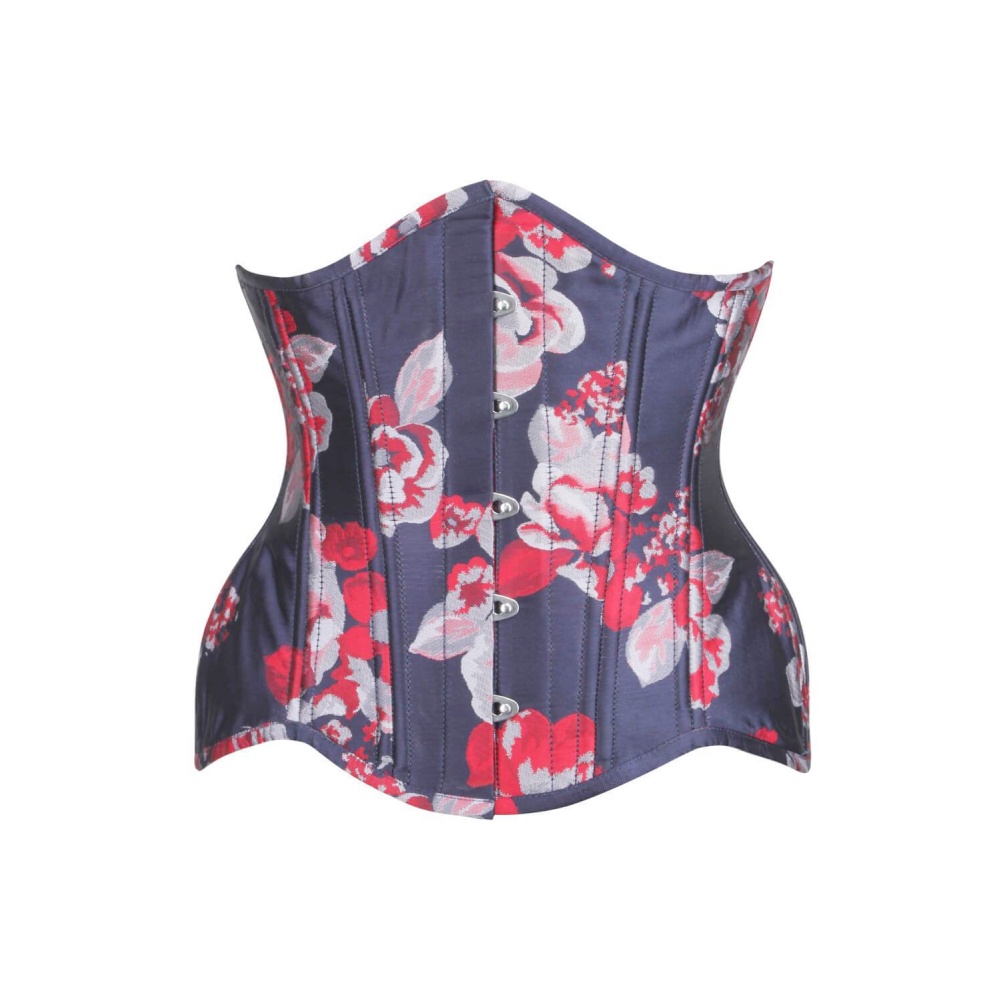 Attitude Corsets - Brocade Curvy Waist Training Unterbrustkorsett für Taillentraining - Dunkelblau